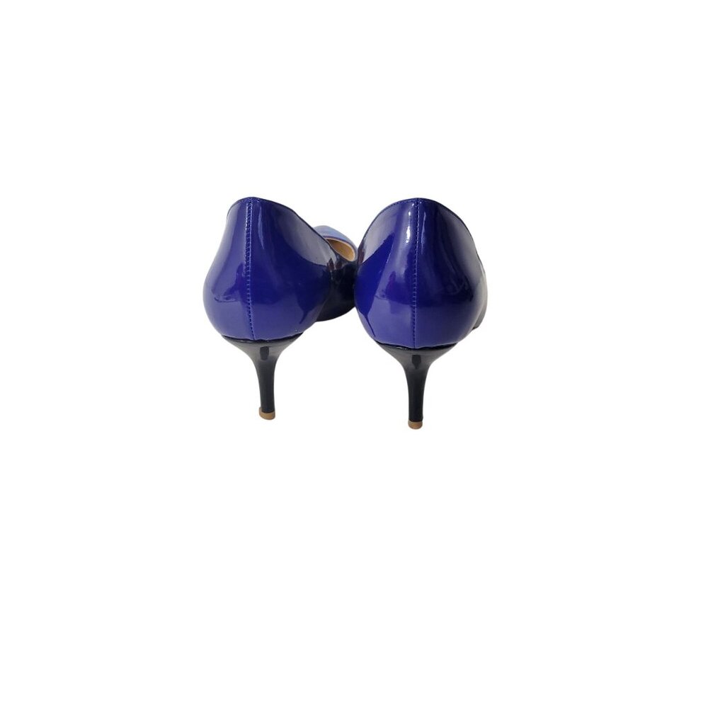 YCG Blue Patent Leather Butterfly Pumps High Heels - Picture 6 of 7